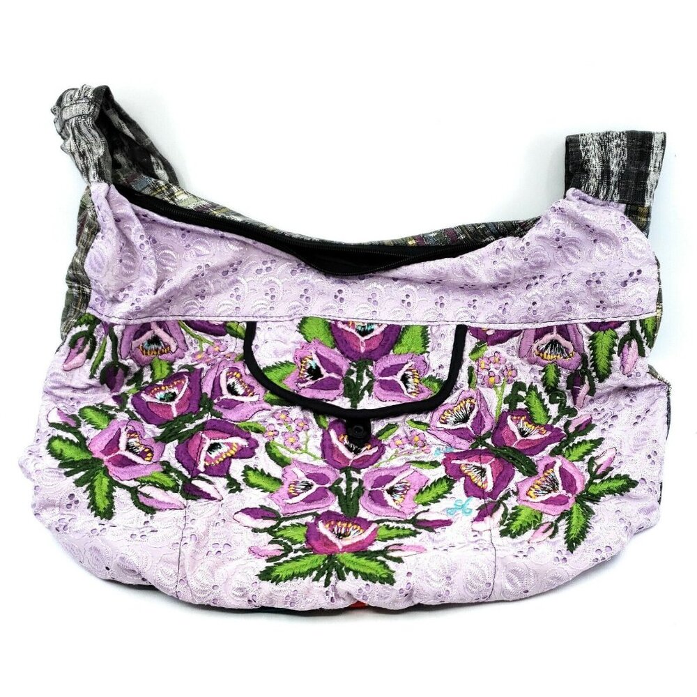 Colorful Hand Embroidered Boho Patchwork Shoulder Bag Purse Made in Guatemala #9